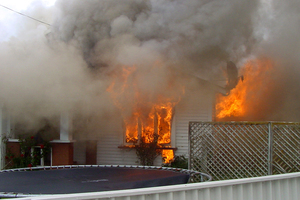 The fatal house fire at Maxwell Ave in Durie Hill. Photo / Dagsy FM