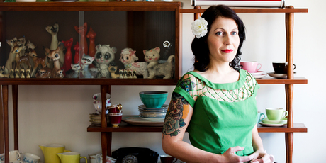 Rachael Pilcher is inspired by retro fashion. Photo / Babiche Martens