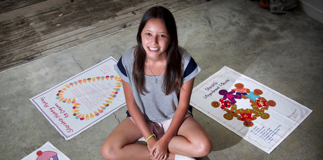 Ruby Seeto designs the tea towels to help Starship patients. Photo / Natalie Slade