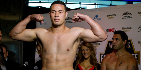 Joseph Parker is expected to be too fast for opponent Richard Tutaki (right) tonight. Photo / Brett Phibbs