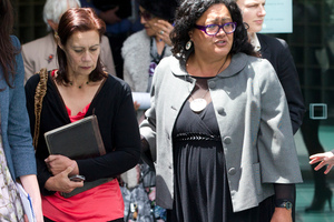 NZ Maori Council spokeswoman Rahui Katene, left, and lawyer Donna Hall at the Hight Court in Wellington. Photo / File / Mark Mitchell