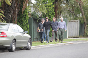 Police officers in plain clothes at a Maketu property. Photo / John Borren