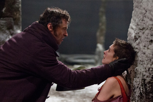 Hugh Jackman as Jean Valjean, left, and Anne Hathaway as Fantine in a scene from Les Miserables. Photo / Supplied