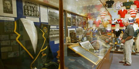 Among the exhibits in the Rugby Museum (above) is the kicking boot of the great man, Don Clarke, who used it to good effect against the Springboks in 1956. Photo / Mark Mitchell