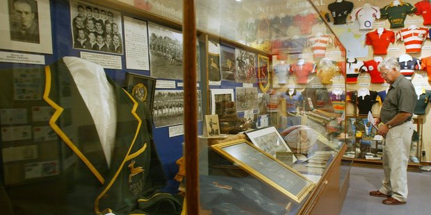 Among the exhibits in the Rugby Museum (above) is the kicking boot of the great man, Don Clarke, who used it to good effect against the Springboks in 1956. Photo / Mark Mitchell