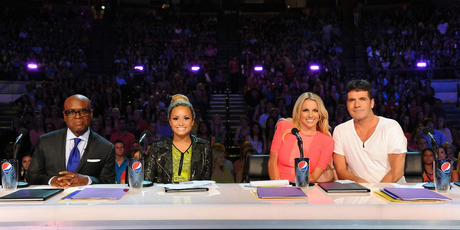 X Factor judges, from left, L.A. Reid, Demi Lovato, Britney Spears and Simon Cowell. Photo / Supplied