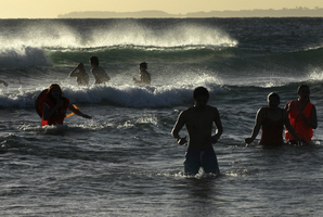 Auckland Council scientists are developing a computer model that will predict, for beach swimmers, the amount of sewage pollution on any given day. Photo / Alan Gibson