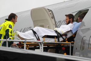 Injured soldiers Private Allister Baker (pictured) and Lance Corporal Matthew Ball arrived with the body of Lieutenant Timothy O'Donnell. Photo / NZPA