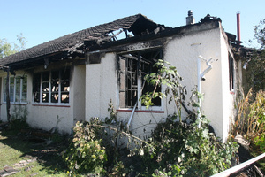 The semi-detached house in William Kemp Place was left gutted after the fire. Photo / APN