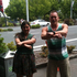 Caleb's boss at Tank and their busker Ruby doing Gangnam Style in Taupo at 12:12:12. Photo / Caleb Snowdon
