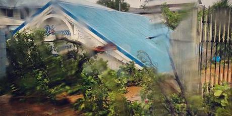 The Marina Hotel Roof collapses on the driveway during Cyclone Evan in Samoa. Photo / Zaskiya Lesa/Instagram The Marina Hotel Roof collapses on the driveway during Cyclone Evan in Samoa. Photo / Zaskiya Lesa/Instagram
