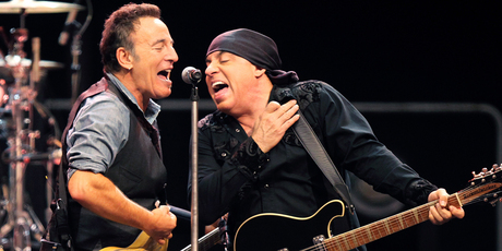 Bruce Springsteen and Steve Van Zandt on stage in New York. Photo/AP