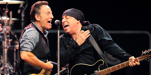 Bruce Springsteen and Steve Van Zandt on stage in New York. Photo/AP