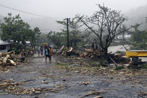 Storm damage in Apia following Cyclone Evan. Photo / AP