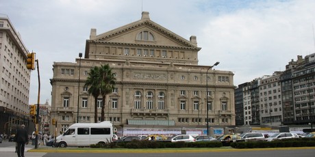 The Theatre Colon opera house has a commanding position on Avenue Ninth July. Photo / Paul Rush