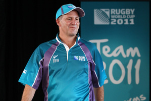 Prime Minister John Key modelling a Rugby New Zealand Uniform. Photo / NZPA