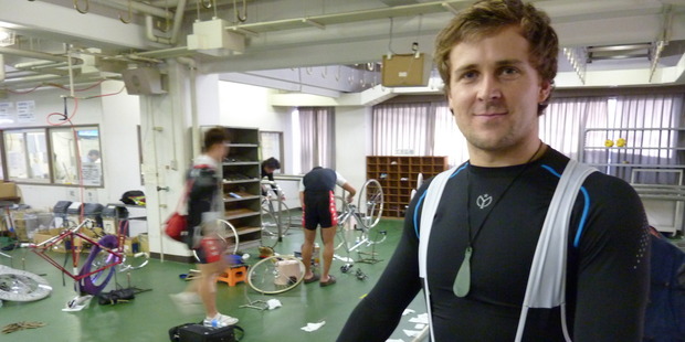 Simon Van Velthooven in the mechanic area at his Japanese racing team. Photo / Michael Burgess