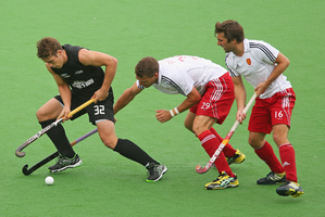 Nick Wilson (left) was the leading scorer at this month's Champions Trophy in Melbourne. Photo / Getty Images