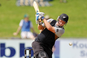 Colin Munro made a good first impression, scoring 39 off 27 balls in New Zealand's 140 for eight. Photo / Getty Images