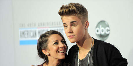 Justin Bieber and his mother, Pattie Mallette, at the American Music Awards in November. Photo / AP