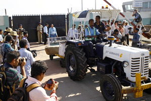 The casket containing the body of Jacintha Saldanha arrives in India for her funeral. Photo /AP