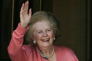 Former British Prime Minister Margaret Thatcher is recovering after having a growth removed from her bladder.Photo / AP