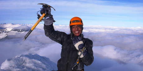 Neelusha Memom was the first legally blind athlete to complete the 243km Coast to Coast race. She has also climbed Mt Aspiring. Photo / Supplied
