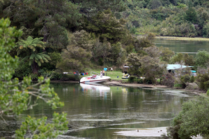 Campsite on Lake Ohakuri where victim of fatal boating accident was staying. Photo / The Daily Post