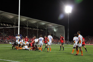 The new AMI Stadium at Addington made the Crusader's surplus possible. Photo / NZPA