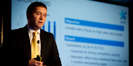 Telecom retail chief executive Chris Quin says free nationwide landline calling on Christmas Day has been offered as a way of making up for widespread broadband failures last week. Photo / NZ Herald