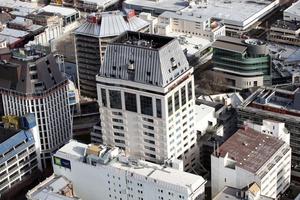 Hotel Grand Chancellor in the Red Zone, after the 6.3 earthquake, Christchurch. Photo / NZPA