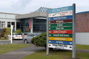 Grey Base Hospital and Emergency entrance, Greymouth, West Coast. Photo / File