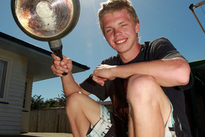 Claude Stewart-Hudson, 18, is being praised after extinguishing a stove fire in a frying pan at his neighbour's house and dragging the man to safety. Photo / Glenn Taylor