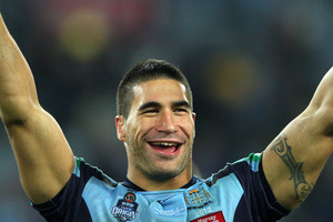 Under the new rule James Tamou, who moved with his family to Australia when he was 13, would have been ineligible for Origin selection. Photo / Getty Images.