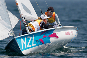 Olympic gold medallists Jo Aleh and Olivia Powrie. Photo / Mark Mitchell