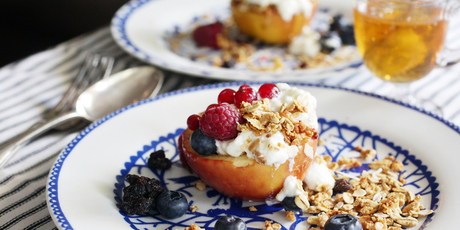 Baked apples with honey, berries and muesli for Boxing Day breakfast is a healthy start to the day. Photo / Doug Sherring