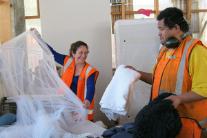 CEO Elizabeth Meaclem is hands-on at the centre, here helping Soti Enari. Photo / Supplied