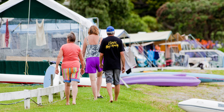 Campsites such as Mangawhai Heads Holiday Park have a busy peak season, meaning neighbouring campers need to be considerate. Photo / Neville Marriner