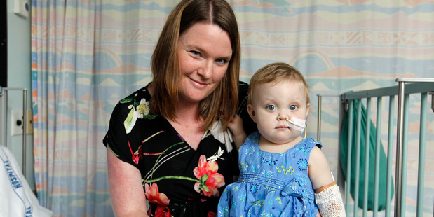 Twelve-month-old liver transplant patient Dylan Consolo with her donor and aunty, Fern Woolridge Hyett. Photo / Michael Craig