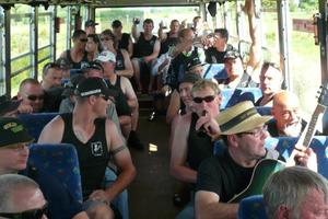 Participants on the man-cave tour.