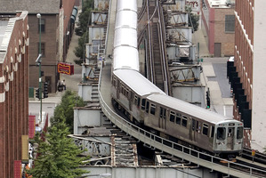 Chicago's 19th-century elevated railroad is called The Loop, even though it's rectangular. Photo / AP