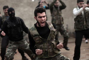 Syrian rebels attend a training session in Maaret Ikhwan, near Idlib, Syria. Photo / AP