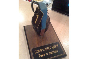 After seeing how different businesses deal with complaints earlier this month in Sideswipe, the East Coast Bays RSA thought they would share their complaints department. Photo / Supplied