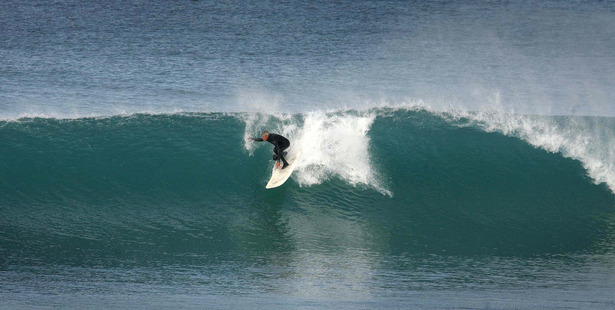 David Timbs likens surfing at Wainui to a spiritual experience. Wainui's world-class waves have helped produce some of New Zealand's top surfers and are the reason so many boardriders have made Gisborne their home. Photo / Alan Gibson