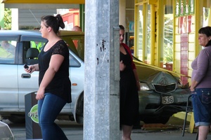 Pedestrians and shoppers at the Eketahuna Four Square store had a lucky escape after a car crashed into the building. Photo / Supplied