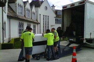 Artwork removed from Kim Dotcom's mansion in Coatesville today. Photo / Brett Phibbs