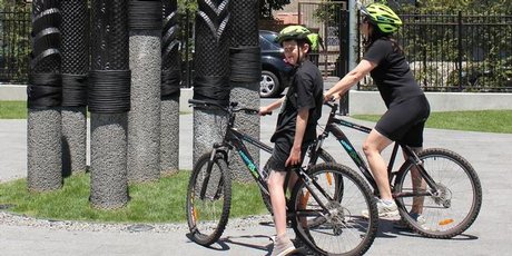 Sarah Lawrence and son Jack returned to the waterfront to take this sunny picture - although they had popular Wynyard Quarter to themselves on their first excursion in the rain. Photo / Jo Riddell