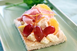 One variation of the classic Swedish open sandwich: ham and mimosa salad sandwich. Photo / Doug Sherring
