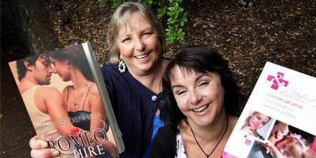 Jane Beckenham (left) and Louisa George are both romance writers club members. Photo / Sarah Ivey