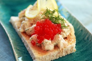 Toast Skagen. Photo / Doug Sherring